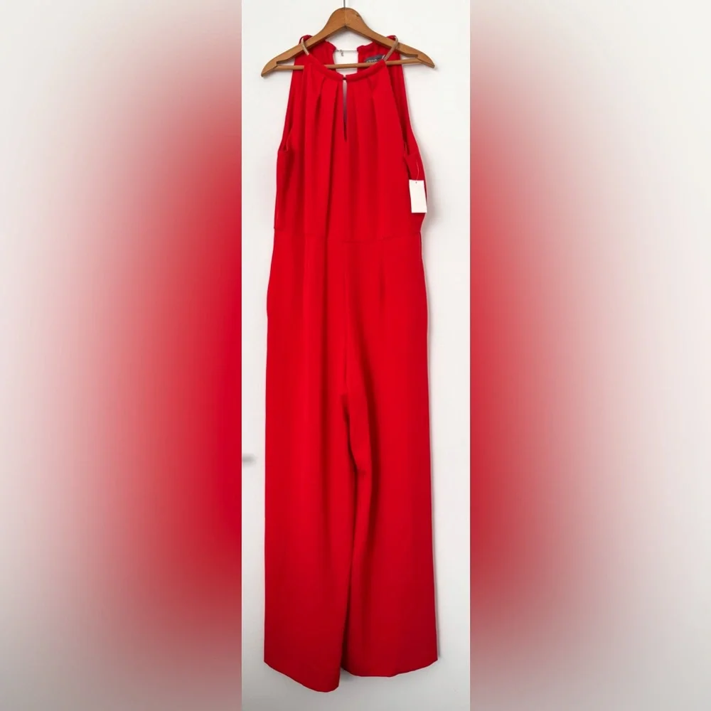 Donna Ricco Red Halter Jumpsuit, Size 16 - NWT - Picture 2 of 10